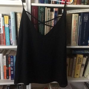 ASOS Black V Neck Spaghetti Strapped Dressy Top